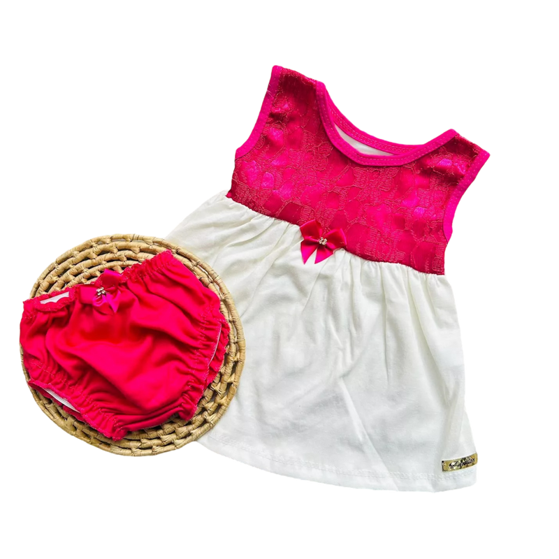 Kit Bebê 2 Peças Vestido + Calcinha