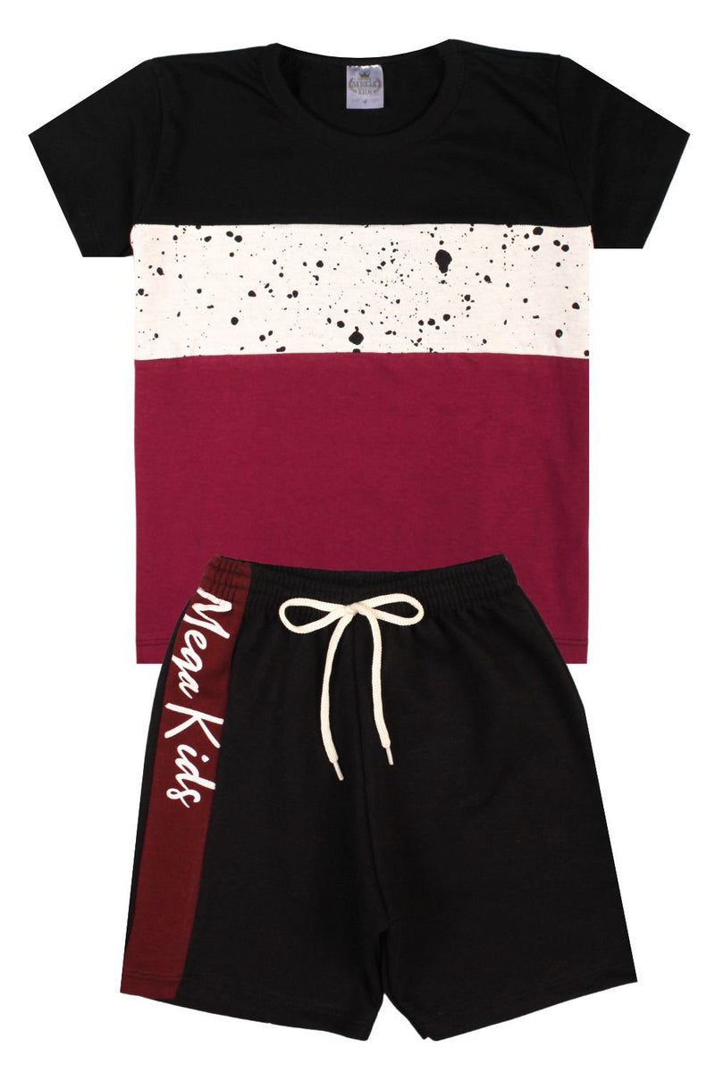 Conjunto Infantil Verão Masculino Splash - Preto