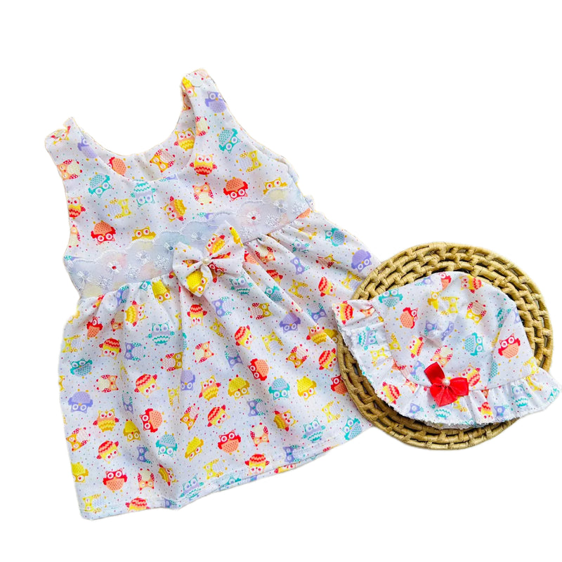 Kit Bebê 2 Peças Vestido + Chapéu