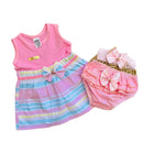 Kit Bebê 3 Peças Vestido + Calcinha + tiara