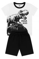 Pijama Infantil Verão Masculino Dino de Gipe - Branco
