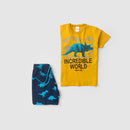 Conjunto Infantil Verão Masculino Incredible World - Mostarda