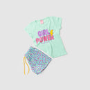 Conjunto Infantil Verão Feminino Girl Power - Verde