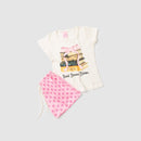 Conjunto Infantil Verão Feminino Livros - Off White