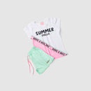 Conjunto Infantil Verão Feminino Summer Faella - Branco