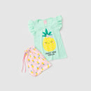 Conjunto Infantil Verão Feminino Fruit time - Verde