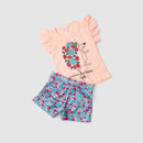 Conjunto Infantil Verão Feminino Summer Day Happy - Salmão