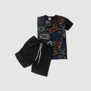 Conjunto Infantil Verão Masculino Controles Video Game - Preto