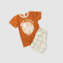 Pijama Infantil Verão Masculino Dino Esqueleto - Caramelo