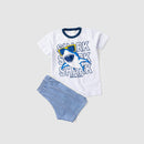 Pijama Infantil Verão Masculino Shark - Branco