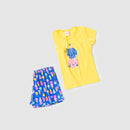 Conjunto Infantil Pijama Verão Feminino Sorvete - Amarelo