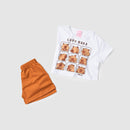 Conjunto Cropped Infantil Verão Feminino Capy Bara - Branco