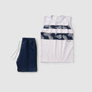 Conjunto Infantil Verão Masculino Regata Folhas - Branco