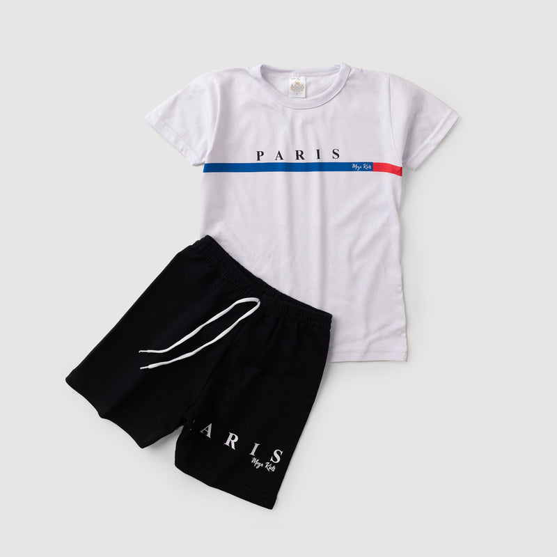 Conjunto Infantil Verão Masculino Paris - Branco
