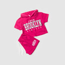 Conjunto Cropped Infantil Verão Feminino Brooklyn Faella - Pink