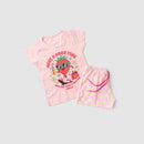 Conjunto Infantil Verão Feminino Moranguinho de Oculos - Rosa