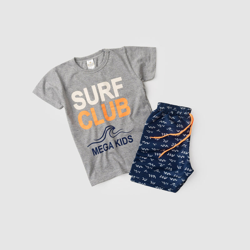 Conjunto Infantil Verão Masculino Surf Club - Mescla