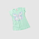 Vestido Infantil Verão Feminino Flores e Borboleta - Verde
