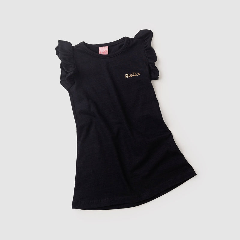 Vestido Infantil Verão Feminino Faella - Preto