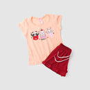 Conjunto Infantil Verão Feminino Swett Faella - Salmão
