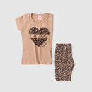 Conjunto Infantil Verão Feminino Cute Pretty - Bege