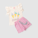 Conjunto Infantil Verão Feminino Sweet ice cream - Off