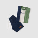Conjunto Infantil Verão Masculino Recortes Explore - Verde
