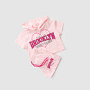 Conjunto Cropped Infantil Verão Feminino Brooklyn Faella - Rosa