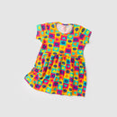 Vestido Infantil Verão Feminino Flores - Laranja