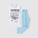 Pijama Infantil Manga Longa Masculino Game - Branco