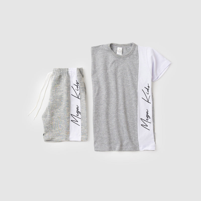 Conjunto Infantil Verão Masculino Recortes Kids - Mescla