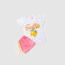Conjunto Infantil Verão Feminino Limões Faella - Branco